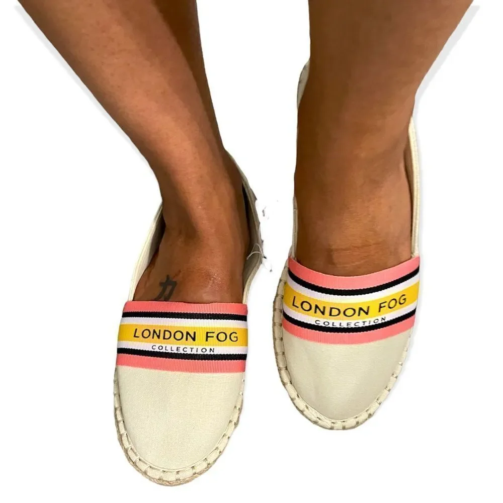 London Fog Collection Kariah Women’s Slip On Closed Toe Flat Espadrille 9W